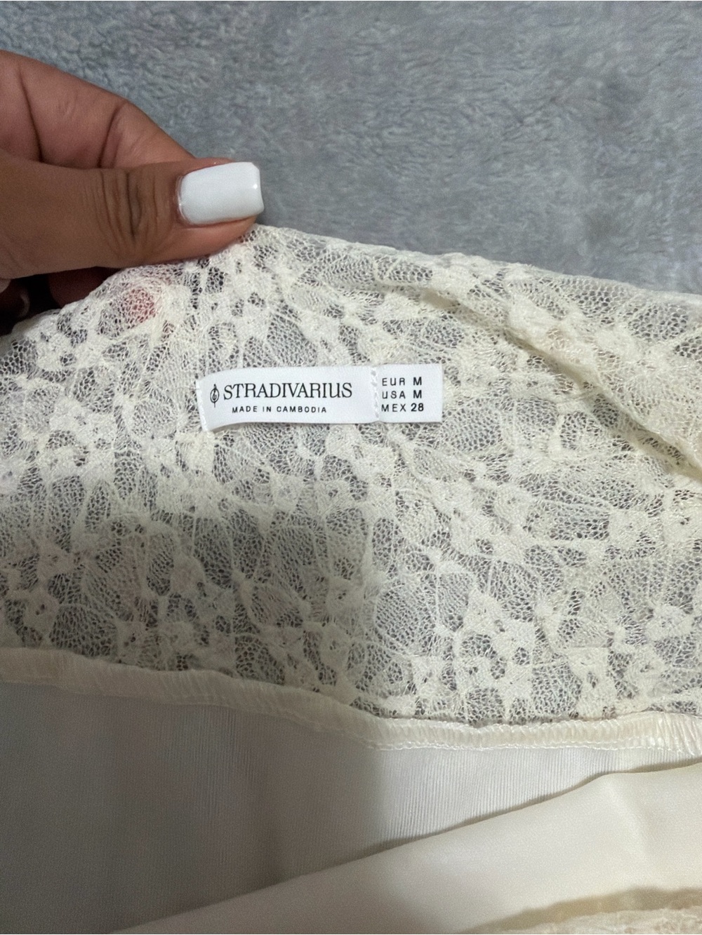 Stradivarius Ivory Lace Bralette